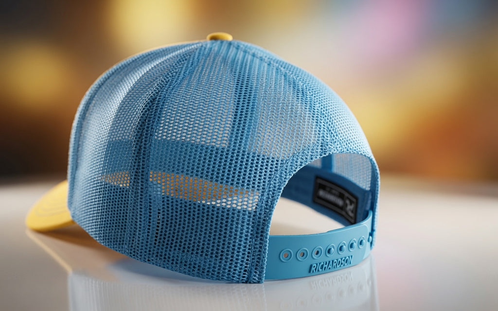Nauti Tea© Richardson 112 Patch Trucker Hat – White/Yellow/Blue