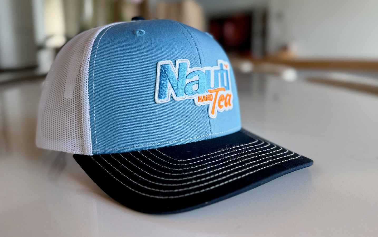 Nauti Tea© Richardson 112 Patch Trucker Hat – Blue/Navy/White