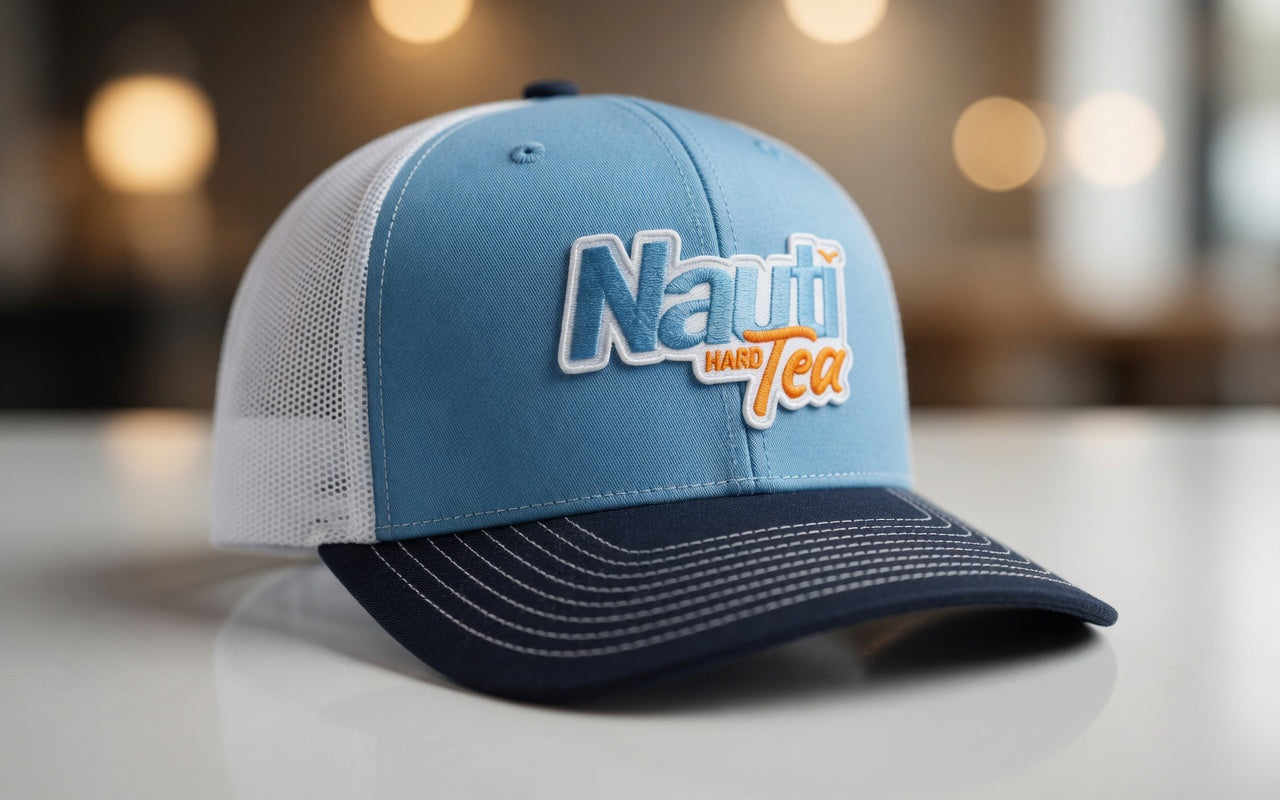 Nauti Tea© Richardson 112 Patch Trucker Hat – Blue/Navy/White