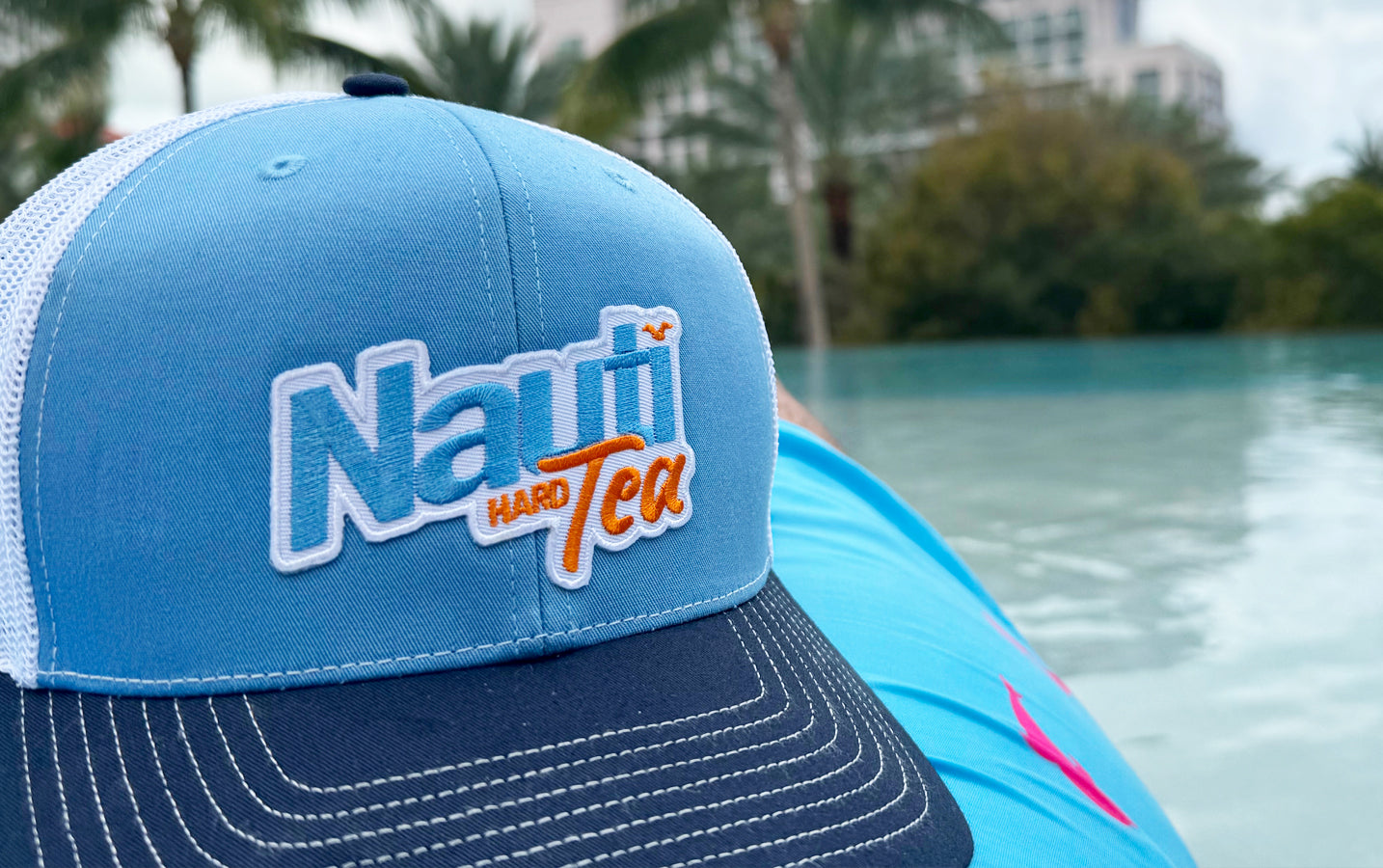 Nauti Tea© Richardson 112 Patch Trucker Hat – Blue/Navy/White