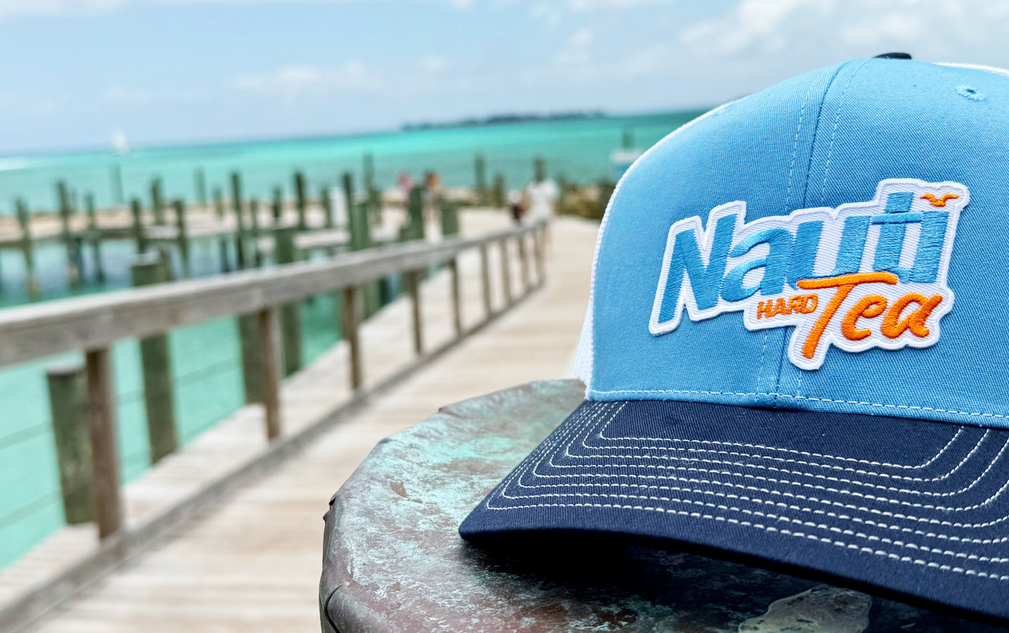Nauti Tea© Richardson 112 Patch Trucker Hat – Blue/Navy/White
